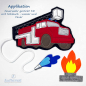 Preview: 3D Applikation Feuerwehr Aufnäher mit Schlauch und Feuer