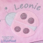 Mobile Preview: Kindergartentasche Marienkäfer mit Glitzer mit Name in rosa