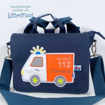 Kindergartentasche Rettungswagen 112