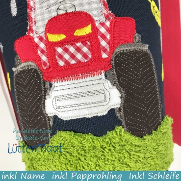 Schultüte Zuckertüte Trecker / Traktor rot