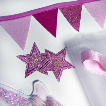 Glitzer Sterne rosa