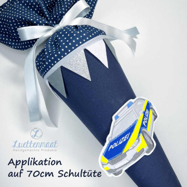 Applikation Polizeiwagen gestickt