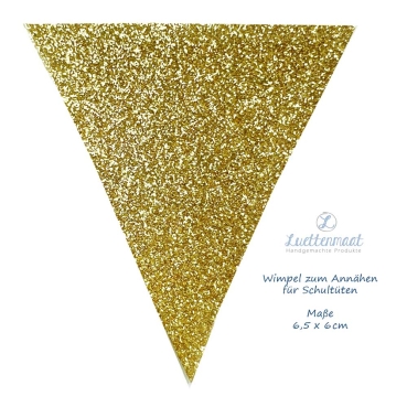 Wimpel Glitzer gold