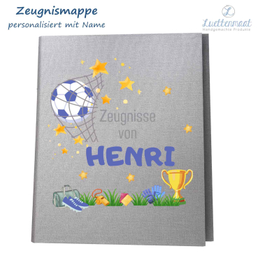 Zeugnismappe mit Bügelbild Fussball