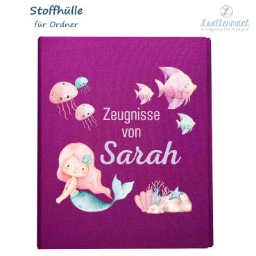 Zeugnismappe mit Bügelbild Meerjungfrau