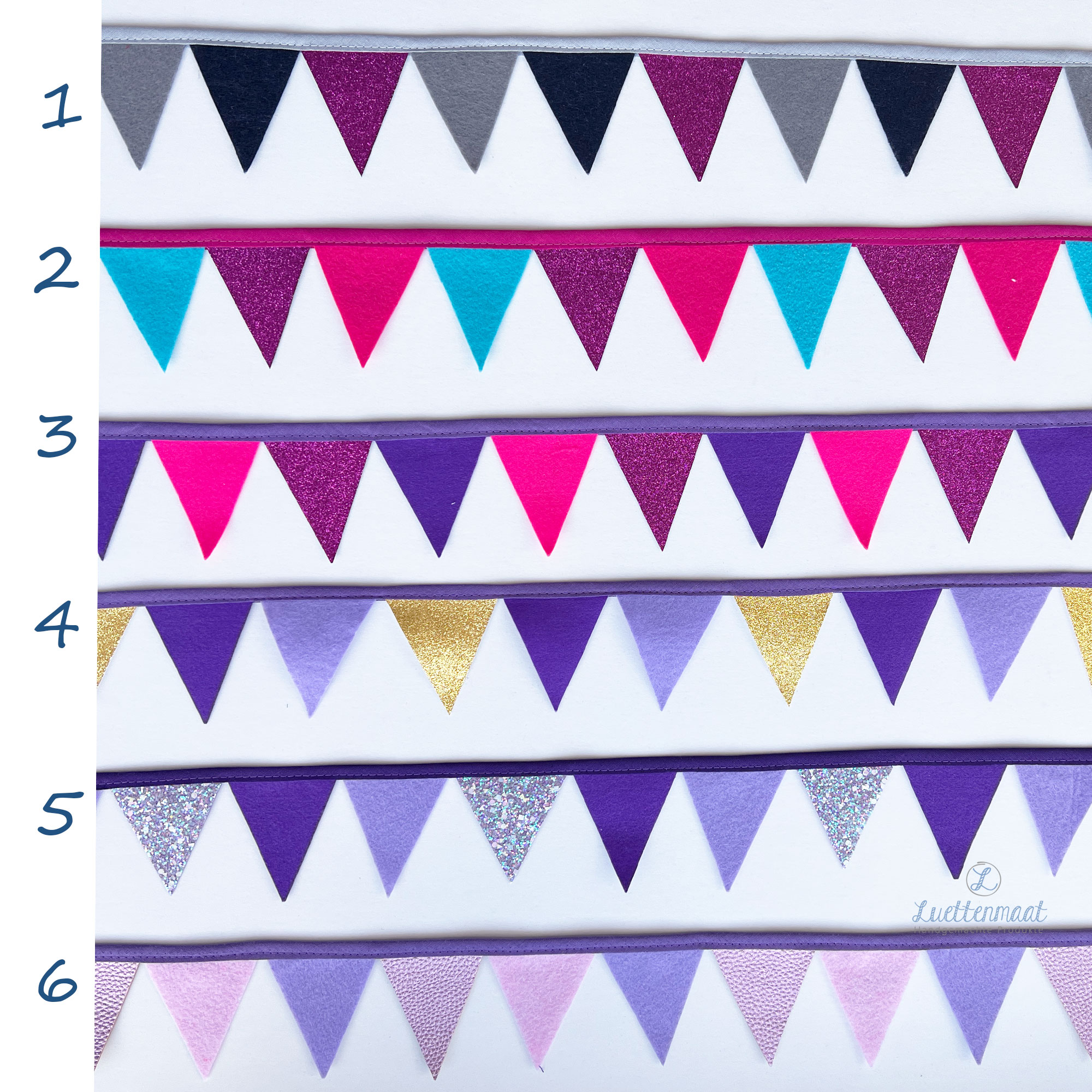 Happium Wimpelkette – 10 Meter, Violett, 20 Flaggen à 30x20 Cm, Für Innen & Außen