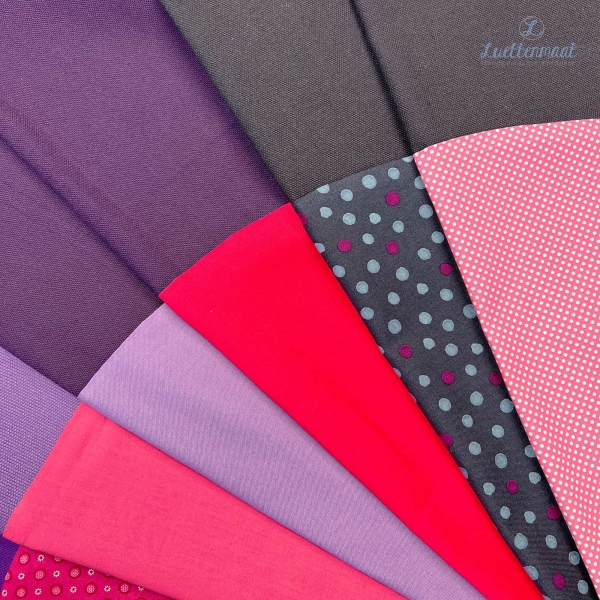 Stoffhülle für Schultüte deluxe 70cm fertiger Zuschnitt lila-pink