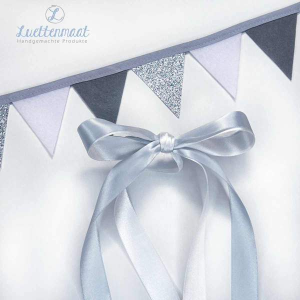 wimpelkette weiß silber