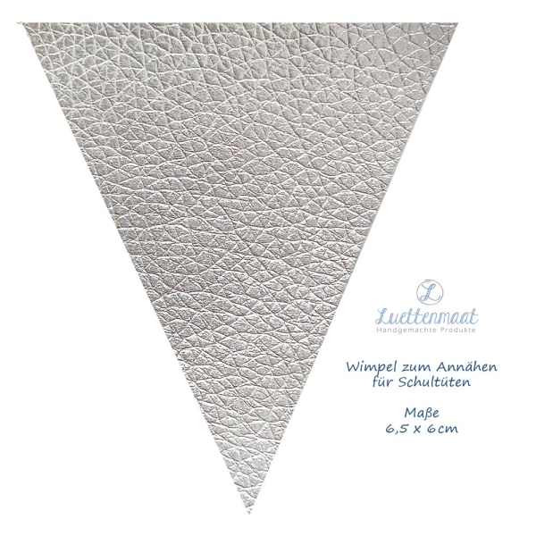 Wimpel kunstleder silber