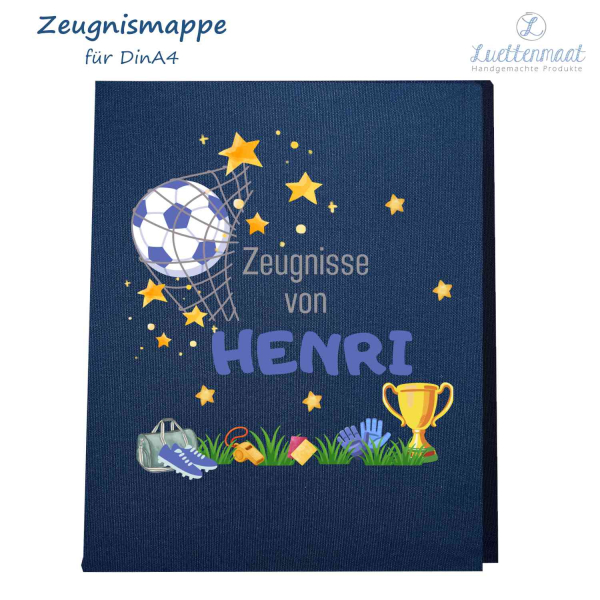 Zeugnismappe mit Bügelbild Fussball