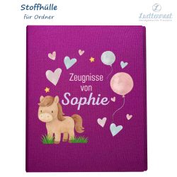 Zeugnismappe mit Bügelbild Pony