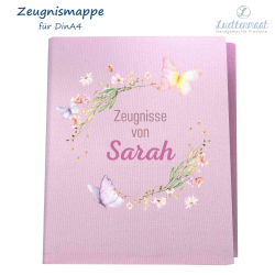 Zeugnismappe mit Bügelbild Ranke