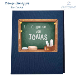 Zeugnismappe mit Bügelbild Schule
